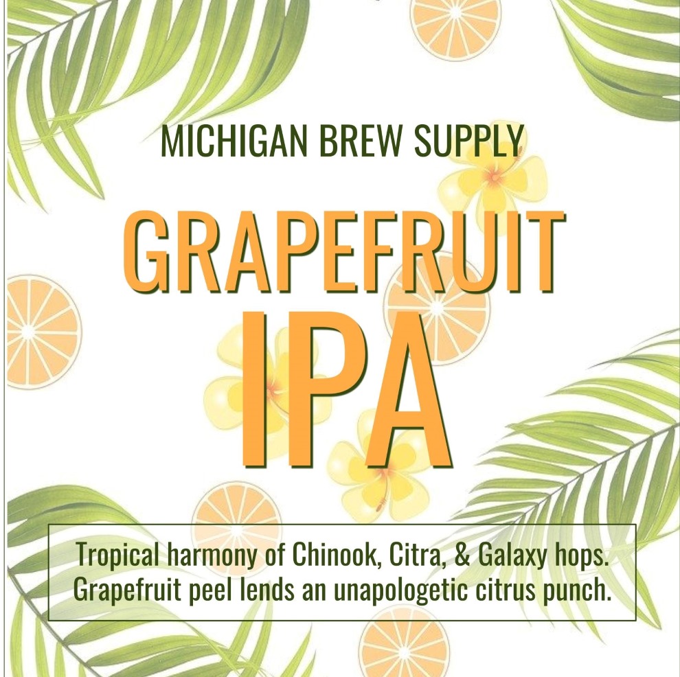 Grapefruit IPA Extract Brewing Kit Michigan Brew Supply Home